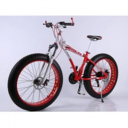 XNEQ Bicicleta XNEQ Moto De Nieve De Aleación De Aluminio De 26 Pulgadas, Bicicleta De Montaña con Amortiguación De Neumáticos Grandes Ensanchada 4.0, Freno De Disco De Velocidad Variable, Rojo, 7