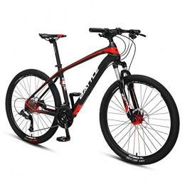 XUE Bicicleta Xue MTB 26' 'híbrido de Bicicleta con Doble Freno de Disco, 27 Velocidades Desviador, diseñado Marco frío, Asiento Ajustable, Negro Rojo