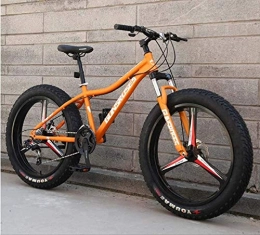 XXCZB Bicicleta XXCZB - Bicicleta de montaña de 26 pulgadas Fat Tire Hardtail con doble suspensión y horquilla de suspensión, All Terrain, para hombre, bicicleta de montaña para adultos, color naranja