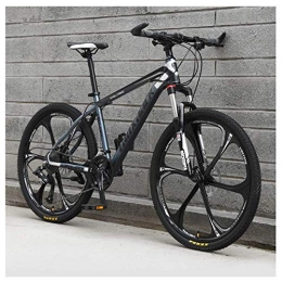 YBB-YB Bicicleta YBB-YB YankimX Bicicleta de montaña de 21 velocidades de 26 pulgadas, 6 radios, suspensión delantera, freno de disco dual, bicicleta MTB, color gris