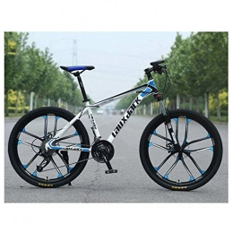 YBB-YB Bicicleta YBB-YB YankimX Bicicleta de montaña unisex con suspensión frontal de 27 velocidades, marco de 17 pulgadas, ruedas de 10 radios de 66 cm con frenos de disco duales, color azul