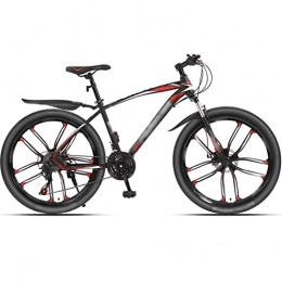 YHRJ Bicicleta YHRJ Bicicleta De Montaña Bicicleta De Carretera Liviana para Viajes Al Aire Libre, Horquilla Delantera Amortiguadora con Bloqueo De MTB, 4 Formas De Rueda (Color : Black Red D-30 SPD, Size : 24inch)