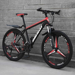 YWHCLH Bicicleta YWHCLH Bicicleta de montaña para hombre, de 26 pulgadas, acero de alto carbono, bicicleta de montaña con asiento de suspensión delantera ajustable, bicicleta de carretera (24 velocidades, negro rojo)