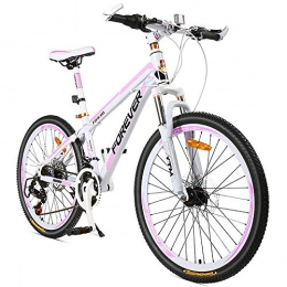 ZLMI Bicicletas de montaña ZLMI Bicicleta De Montaña para Mujer De 26 Pulgadas, Bici De Velocidad Variable De 24 Velocidades, Freno De Disco Doble Mecánico, Marco De Aleación De Aluminio, Ligero Y Duradero