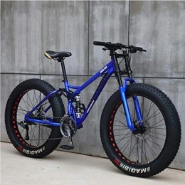 ZXCVB Bicicleta ZXCVB 24 / 26 Inch Mountain Bike MTB Hardtail 4.0 Fat Tire Bike Beach Snow Mountain Ciclismo Hombres Y Mujeres, Blue-24inch / 24speed