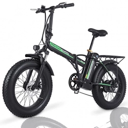 HFRYPShop Bicicleta 20'' Bicicleta Eléctrica Plegable, Ebike para Adultos con Batería de Litio Actualizado de 15Ah, Motor 48V 0.5kW, Kilometraje de Recarga hasta 80km [EU Stock], Black
