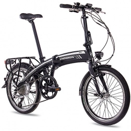CHRISSON Bicicletas eléctrica 20 pulgadas E-Bike bicicleta plegable bicicleta plegable para City Rad CHRISSON EF1 2018 con 8 G acera & bafang 8, 7 Ah, células Samsung Negro Mate