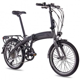 CHRISSON Bicicletas eléctrica 20 Pulgadas Pedelec E-Bike bicicleta plegable S de bicicleta plegable para CHRISSON EF1 2018 con 8 G acera & bafang Generación 2 con 8, 7 Ah gris mate