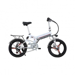 Pc-Glq Bicicleta 350W / 48V Bicicleta eléctrica Plegable, Material de Acero al Carbono Montaña Nieve E-Bike Ciclismo de Carretera, Neumático Gordo de 20 Pulgadas 25KM / H, Blanco
