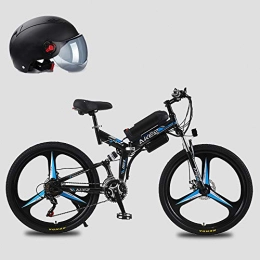 Pc-Glq Bicicleta 48V 350W Bicicleta Plegable Eléctrica Bicicleta De Ciudad De Suspensión Completa, Material De Acero con Alto Contenido De Carbono, 26 Pulgadas Batería De Litio Extraíble, Azul, 10AH
