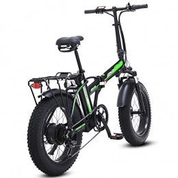 LAYZYX Bicicleta 500W elctrica plegable bicicletas, 48V para hombre bicicletas 7 Velocidad Variable 4 pulgadas Fat Tire camino de la bicicleta de la bici con nieve pedales frenos de disco hidrulicos, Negro, 20inches