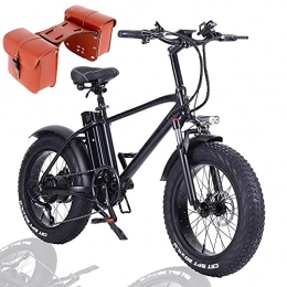 HFRYPShop Bicicleta 750W Bicicleta De Montaña Eléctrica para Adultos, 20 Pulgadas E-Bike, Shimano-7 Velocidades Batería Extraíble de 48V 15Ah, Marco de Aluminio, Freno de Disco, 50KM / h, + Bag