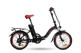 9TRANSPORT E-Bike, Bicicleta Eléctrica Lola Plegable, 250W Motor, 25 km/h Batería 36V 10Ah, Color Negro-Rojo