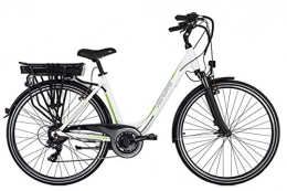 Adore Bicicletas eléctrica Adore Pedelec Versailles-Bicicleta eléctrica (28", 250 W, Ion de Litio, 36 V, 10, 4 Ah, 7 Marchas), Color Blanco y Verde, Mujer, 48 cm