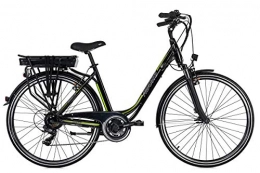 Adore Bicicleta Adore Pedelec Versailles-Bicicleta eléctrica (28", 250 W, Ion de Litio, 36 V, 10, 4 Ah, 7 Marchas), Color Negro y Verde, Mujer, 48 cm
