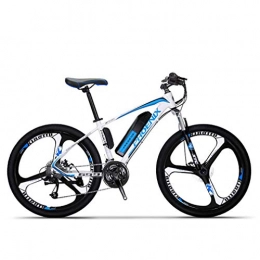 AISHFP Bicicleta Adulto Bicicleta de montaña elctrica, Bicicletas 250W Nieve, extrable 36V 10AH batera de Litio de 27 de Velocidad de Bicicleta elctrica, 26 Pulgadas de aleacin de magnesio Integrado Ruedas, Azul