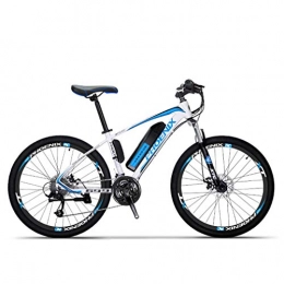 AISHFP Bicicleta Adulto Bicicleta elctrica de montaña, Bicicletas 250W Nieve, extrable 36V 10AH batera de Litio de 27 de Velocidad de Bicicleta elctrica, 26 Pulgadas Ruedas, Azul