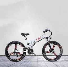 AISHFP Bicicleta Adulto Plegable Bicicleta eléctrica de montaña, batería de Litio de 48V, aleación de Aluminio Multi-Link de suspensión, 26 Pulgadas de aleación de magnesio Ruedas, A