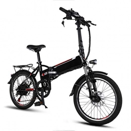 Fbewan Bicicletas eléctrica Adultos de 20 pulgadas 48V 10Ah bicicleta eléctrica de litio batería inteligente plegable bicicleta eléctrica motos de nieve 250W eléctricos energía de la recarga del sistema 6 de velocidad, Negro