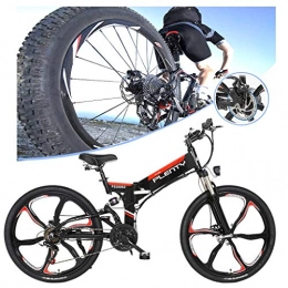 LYRWISHJD Bicicletas eléctrica Adultos Sin Escobillas 480W Bicicleta Eléctrica Plegable Bicicleta Eléctrica De Alta Velocidad Del Motor De Engranajes Con Extraíble 48V10A Batería De Litio De 7 Velocidades Speed ​​Gear E-Bici, Por H