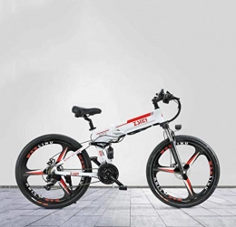 AISHFP Bicicleta AISHFP Bicicleta de montaña eléctrica Plegable para Adultos de 26 Pulgadas, batería de Litio de 48 V, con Freno de Aceite y Sistema de antirrobo GPS Bicicleta eléctrica, 21 velocidades, A
