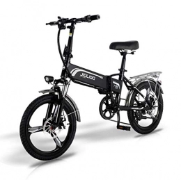 AISHFP Bicicletas eléctrica AISHFP Bicicleta elctrica de montaña para Adultos, batera de Litio 350W 48V, Bicicleta elctrica Plegable de aleacin de Aluminio Ruedas de aleacin de magnesio de 20 Pulgadas, Negro, 55KM