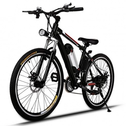 AMDirect Bicicletas eléctrica AMDirect Bicicleta eléctrica de 26 pulgadas, bicicleta montañera con batería de litio extraíble (250 W, 36 V) y cargador inteligente, Schwarz2