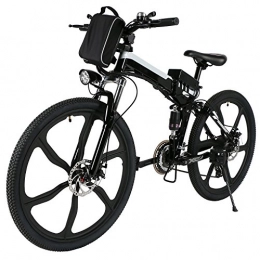 AMDirect Bicicleta AMDirect Bicicleta Eléctrica de Montaña Plegable 26'' 36V 21 Velocidades Engranaje Shimano (Tipo2 Negro)