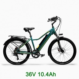 AMGJ Bicicletas eléctrica AMGJ Bicicleta Elctrica Adultos, Marco de Aleacin de Aluminio, 300W Motor Batera 36V 10.4 / 15Ah 25 km / h LCD Pantalla con Amortiguador Asiento Ajustable, Azul, 36V 10.4Ah