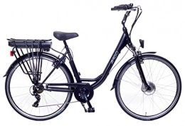 amiGO Bicicleta Amigo E-Active – Bicicleta eléctrica para mujer – Bicicleta eléctrica de 28 pulgadas – Bicicleta para mujer con 6 velocidades Shimano – Adecuado a partir de 175 – 185 cm – Negro
