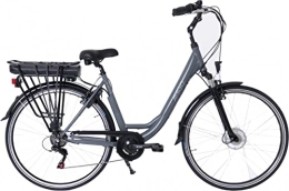 amiGO Bicicletas eléctrica Amigo E-Active – Bicicleta eléctrica para mujer – Bicicleta eléctrica de 28 pulgadas – Bicicleta para mujer con 7 velocidades Shimano – Adecuado a partir de 170 – 175 cm – Gris