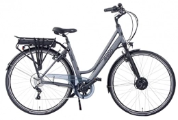 amiGO Bicicleta Amigo E-Vibe D1 – Bicicleta eléctrica para mujer – Bicicleta eléctrica de 28 pulgadas – Bicicleta para mujer con 7 velocidades Shimano – Adecuado a partir de 165 – 170 cm – Gris