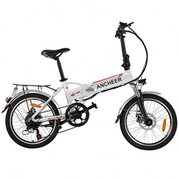 Ancheer Bicicleta ANCHEER Bicicleta Eléctrica Plegable 20 Pulgadas, con Batería Extraíble 36V 8Ah, 250W Motor, Shimano de 7 Velocidades hasta 25km / h para la Transporte de Ciudad (20" Plegable Blanco)