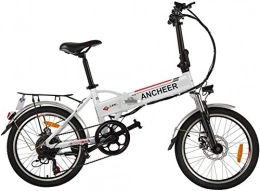 Ancheer Bicicletas eléctrica ANCHEER Bicicleta eléctrica plegable para adultos, bicicleta eléctrica de 20 pulgadas con motor de 250 W, batería de 36 V 8 Ah, engranajes de transmisión profesional de 7 velocidades (blanco)