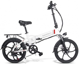 Ancheer Bicicletas eléctrica ANCHEER SAMEBIKE Bicicleta Eléctrica Plegable, E Bike 20 Pulgadas con Batería de Litio 48V 10.4 Ah, Shimano 7 Speed Motor 350 W 30 km / h (Blanco)