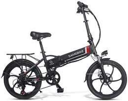 Ancheer Bicicletas eléctrica ANCHEER SAMEBIKE Bicicleta Eléctrica Plegable, E Bike 20 Pulgadas con Batería de Litio 48V 10.4 Ah, Shimano 7 Speed Motor 350 W 30 km / h (Negro)