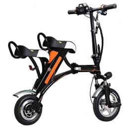AOLI Bicicleta AOLI Bicicleta plegable eléctrico, chasis de aleación de aluminio ligero plegable Ciudad de bicicletas batería de litio ciclomotor de dos ruedas Mini Pedal del coche eléctrico Aire libre Aventura, Neg