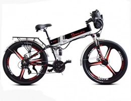 AQWWHY Bicicleta AQWWHY 26 '' Bicicleta eléctrica de montaña con la batería de Doble extraíble de Gran Capacidad de Iones de Litio (48V 350W), Plegable Bicicleta eléctrica 21 Speed ​​Gear y Modos de Trabajo de Tres