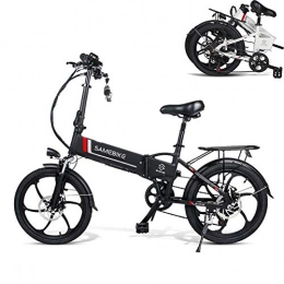 ASTOK Bicicleta ASTOK Bicicleta Eléctrica Plegable, Ebike Plegable 350W con Rueda de 20 Pulgadas, Batería de Litio 48V 10.4Ah y Suspensión, Engranaje de 7 Velocidad, Negro