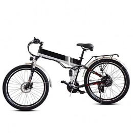 AYHa Bicicleta AYHa Adultos bicicleta de montaña eléctrica, 350W Motor 48V batería extraíble 26 '' Frenos Ciudad bicicleta plegable eléctrica de doble disco con asiento trasero de 21 Velocidad de Transmisión Engran