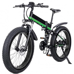 AYHa Bicicleta AYHa Bicicleta eléctrica de montaña para adultos, bicicleta eléctrica de viaje plegable de 26 pulgadas, neumático de grasa 4.0, batería de litio extraíble de 21 velocidades con asiento trasero, motor