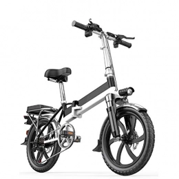 AYHa Bicicleta AYHa Ciudad plegable bicicleta eléctrica, 350W Motor 48V batería extraíble de 20 pulgadas adultos Conmutar Frenos E-bici de doble disco 7 Velocidad de Transmisión Engranajes con el asiento trasero, 12