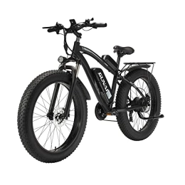 BAKEAGEL Bicicleta BAKEAGEL Bicicleta Eléctrica de Montaña de 26 Pulgadas, Neumático Grueso, con Motor Sin Escobillas de Alta Velocidad, con Batería de Iones de Litio Extraíble de 48V y 17Ah y Soporte Trasero