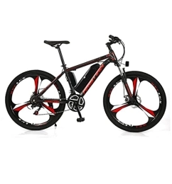 MAYIMY Bicicletas eléctrica Batería de Litio eléctrica Bicicleta Bicicleta de montaña 26 '' LED Velocidad Variable para Adultos Bicicleta asistida de 21 velocidades batería 36V350W (Color:Red, Size:10AH)