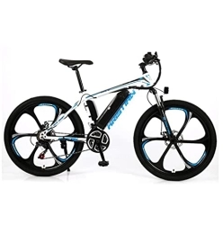 MAYIMY Bicicleta Batería de Litio eléctrica Bicicleta Bicicleta de montaña 26 '' LED Velocidad Variable para Adultos Bicicleta asistida de 21 velocidades batería 36V350W (Color:white1, Size:8AH)