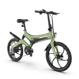 JOLITEC Bicicleta Behumax Bicicleta eléctrica E-Urban 890 Green, Amortiguación Trasera, Motor de 250 W, Plegable, con Faros led y Sistema de Velocidad Ajustable