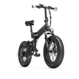 Bezior Bicicleta Bezior Electric Bike XF200 para Adultos, plegpleg20 x 4.0 Fat Tire Bicicleta eléctrica, 48V 15Ah batería de Litio extraíble, Bicicleta de montaña eléctrica, Horquilla de suspensión