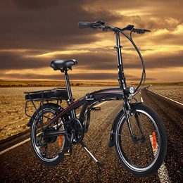 CM67 Bicicleta Bici electrica Plegable 20 Pulgadas Engranajes de 7 velocidades 250W Batería extraíble de Iones de Litio de 10 Ah Bicicleta Eléctrica Compañero Fiable para el día a día
