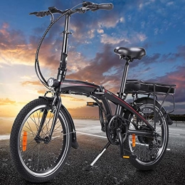 CM67 Bicicleta Bici electrica Plegable 20 Pulgadas Engranajes de 7 velocidades 250W Batería extraíble de Iones de Litio de 10 Ah Urbana Trekking E-Bike For Commuter