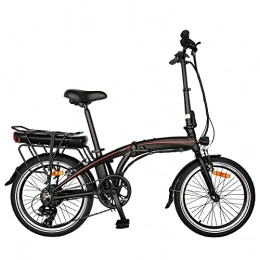 CM67 Bicicleta Bici electrica Plegable 20 Pulgadas Engranajes de 7 velocidades 3 Modos de conducción Batería extraíble de Iones de Litio de 10 Ah Adultos Unisex E-Bike For Commuter
